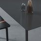 Metal Modern Dinette Table with 4 Legs Black Stone Top Dining Table
