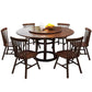 Rubberwood Solid Wood Dining Table Set 5/7 Pieces Dining Set for Kitchen Clearhalo 'Dining Room Sets' 'Dining Tables & Seating' 'dining_room_set' 'furn' 'furn_dining_room_set' 'Furniture' 'Kitchen & Dining Furniture' 7352053