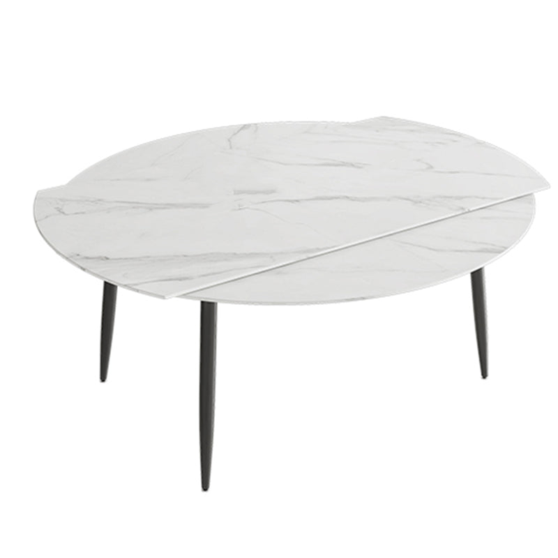 White Stone Dining Table Set with Leather Chairs 3/5 Pcs Modern Dinette Set Clearhalo 'Dining Room Sets' 'Dining Tables & Seating' 'dining_room_set' 'furn' 'furn_dining_room_set' 'Furniture' 'Kitchen & Dining Furniture' 7352058