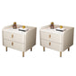 2 Drawers Glam Accent Table Nightstand Antique Finish Night Table