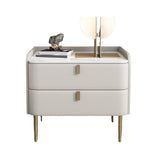 2 laden Glam Accent Table nachtkastje Antiek afwerking Nachtstand