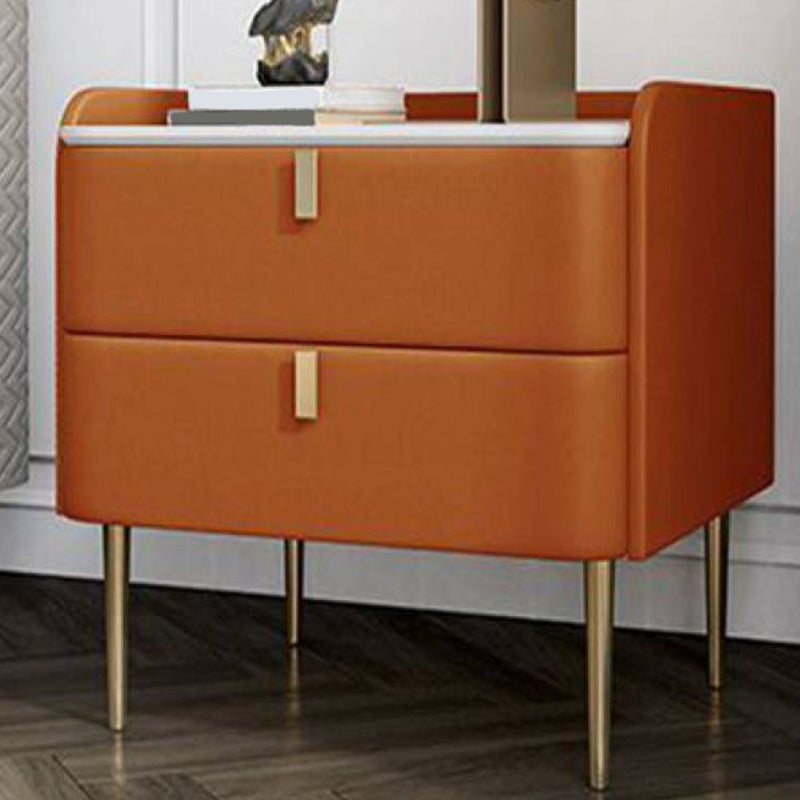 2 laden Glam Accent Table nachtkastje Antiek afwerking Nachtstand