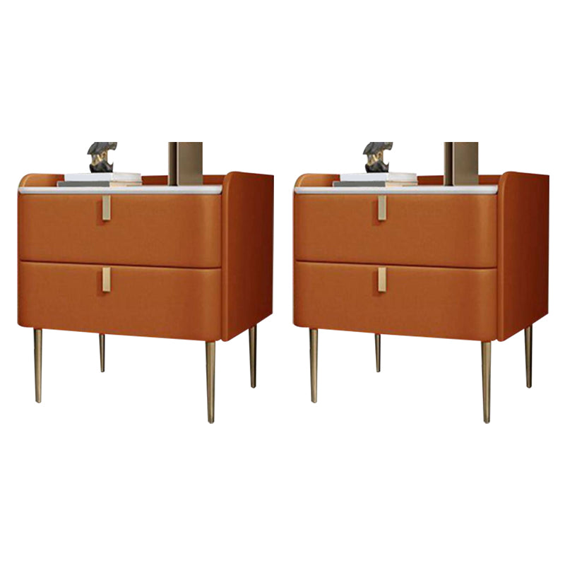 2 laden Glam Accent Table nachtkastje Antiek afwerking Nachtstand