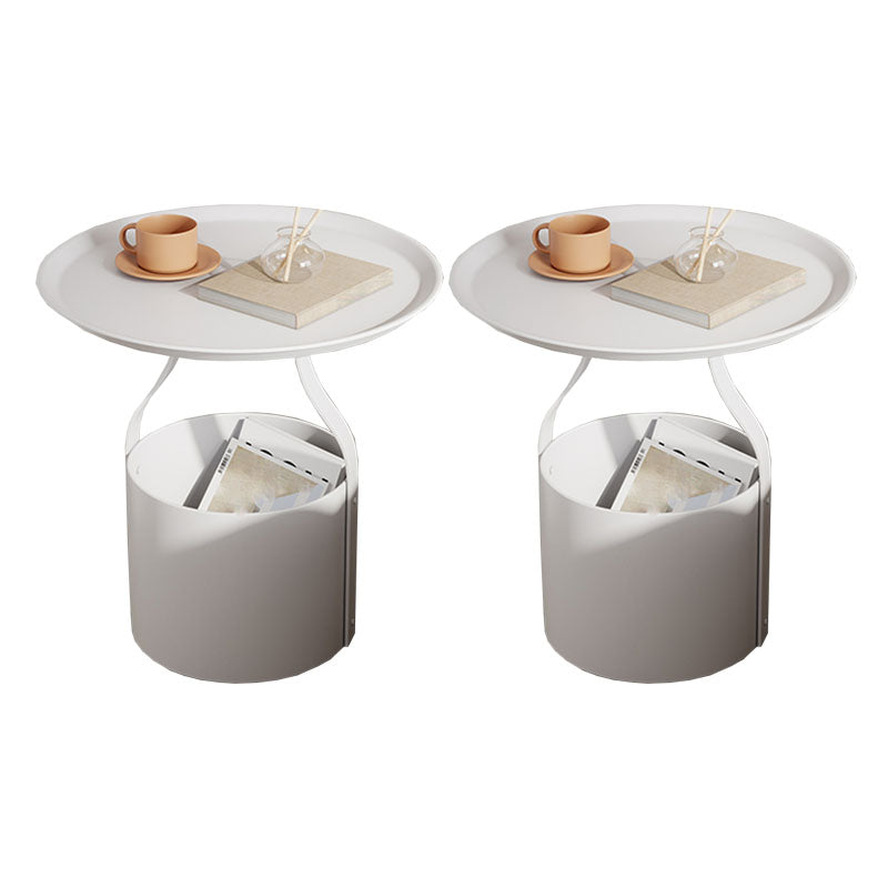 コンテンポラリーオープンストレージベッドサイドキャビネットメタルメタルアクセントテーブル寝室用ナイトスタンド