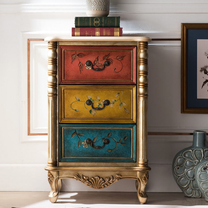 Traditional Vertical Lingerie Chest Wooden Storage Bachelor Chest for Bedroom 22"L x 14"W x 33"H Champagne Gold Clearhalo 'Bedroom Furniture' 'Dressers & Chests' 'dressers_chests' 'furn' 'furn_dressers_chests' 'Furniture' 7352153