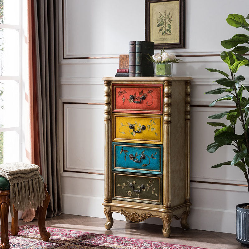 Traditional Vertical Lingerie Chest Wooden Storage Bachelor Chest for Bedroom 22"L x 14"W x 41"H Champagne Gold Clearhalo 'Bedroom Furniture' 'Dressers & Chests' 'dressers_chests' 'furn' 'furn_dressers_chests' 'Furniture' 7352159