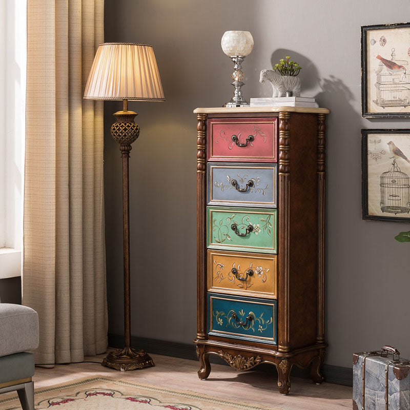 Traditional Vertical Lingerie Chest Wooden Storage Bachelor Chest for Bedroom 28"L x 14"W x 55"H Blue Clearhalo 'Bedroom Furniture' 'Dressers & Chests' 'dressers_chests' 'furn' 'furn_dressers_chests' 'Furniture' 7352163