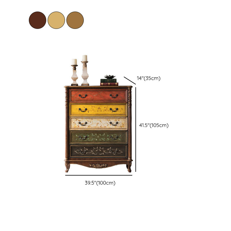 Tocador vertical tradicional almacenamiento de madera cofre para dormitorio