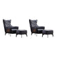 Tufted Cushions Side Chair Arms Included Lounge Chair for Living Room Grey Genuine Leather 2 Piece Set Clearhalo 'Accent Chairs' 'accent_chairs' 'Chairs & Seating' 'furn' 'furn_accent_chairs' 'Furniture' 'Living Room Furniture' 7352403