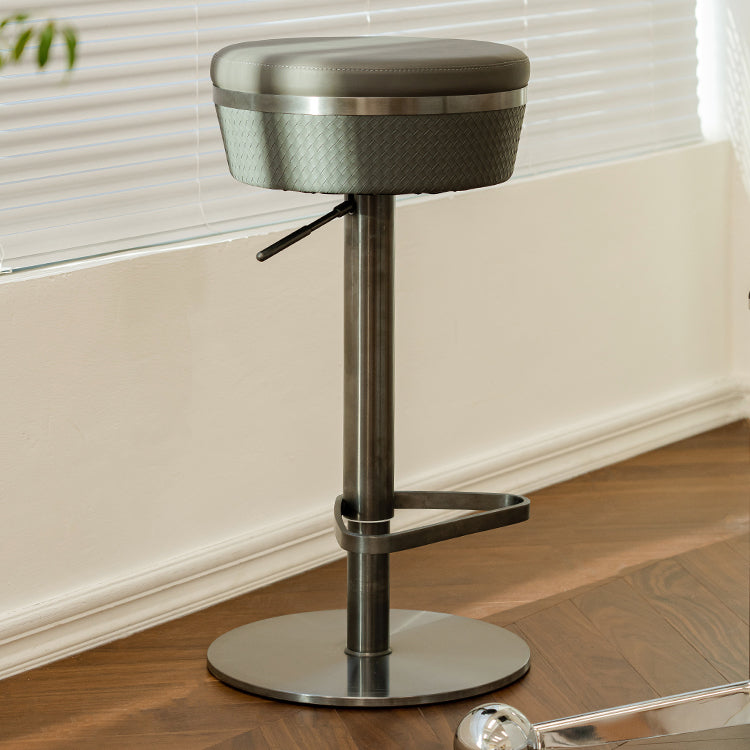 Modern Style Counter Stool Pu Leather Adjustable Height Bar Stool with Footrest Clearhalo 'Bar Furniture' 'Bar Stools' 'bar_stools' 'furn' 'furn_bar_stools' 'Furniture' 'Kitchen & Dining Furniture' 7352785