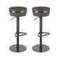 Modern Style Counter Stool Pu Leather Adjustable Height Bar Stool with Footrest Grey 2 Piece Set Backless Clearhalo 'Bar Furniture' 'Bar Stools' 'bar_stools' 'furn' 'furn_bar_stools' 'Furniture' 'Kitchen & Dining Furniture' 7352787