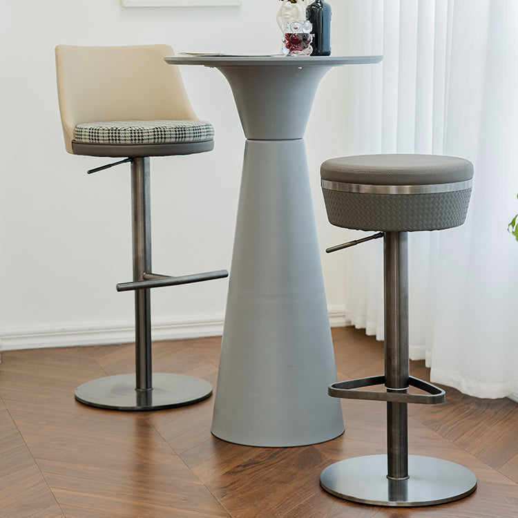 Modern Style Counter Stool Pu Leather Adjustable Height Bar Stool with Footrest Clearhalo 'Bar Furniture' 'Bar Stools' 'bar_stools' 'furn' 'furn_bar_stools' 'Furniture' 'Kitchen & Dining Furniture' 7352791