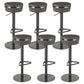 Modern Style Counter Stool Pu Leather Adjustable Height Bar Stool with Footrest Grey 6 Piece Set Backless Clearhalo 'Bar Furniture' 'Bar Stools' 'bar_stools' 'furn' 'furn_bar_stools' 'Furniture' 'Kitchen & Dining Furniture' 7352792