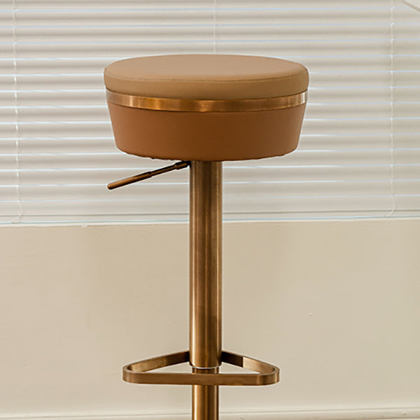 Modern Style Counter Stool Pu Leather Adjustable Height Bar Stool with Footrest Clearhalo 'Bar Furniture' 'Bar Stools' 'bar_stools' 'furn' 'furn_bar_stools' 'Furniture' 'Kitchen & Dining Furniture' 7352795