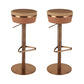 Modern Style Counter Stool Pu Leather Adjustable Height Bar Stool with Footrest Brown 2 Piece Set Backless Clearhalo 'Bar Furniture' 'Bar Stools' 'bar_stools' 'furn' 'furn_bar_stools' 'Furniture' 'Kitchen & Dining Furniture' 7352798