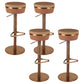 Modern Style Counter Stool Pu Leather Adjustable Height Bar Stool with Footrest Brown 4 Piece Set Backless Clearhalo 'Bar Furniture' 'Bar Stools' 'bar_stools' 'furn' 'furn_bar_stools' 'Furniture' 'Kitchen & Dining Furniture' 7352799