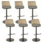 Modern Style Counter Stool Pu Leather Adjustable Height Bar Stool with Footrest Grey 6 Piece Set Low Back Clearhalo 'Bar Furniture' 'Bar Stools' 'bar_stools' 'furn' 'furn_bar_stools' 'Furniture' 'Kitchen & Dining Furniture' 7352808