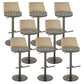Modern Style Counter Stool Pu Leather Adjustable Height Bar Stool with Footrest Grey 8 Piece Set Low Back Clearhalo 'Bar Furniture' 'Bar Stools' 'bar_stools' 'furn' 'furn_bar_stools' 'Furniture' 'Kitchen & Dining Furniture' 7352809