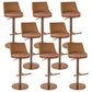 Modern Style Counter Stool Pu Leather Adjustable Height Bar Stool with Footrest Brown 8 Piece Set Low Back Clearhalo 'Bar Furniture' 'Bar Stools' 'bar_stools' 'furn' 'furn_bar_stools' 'Furniture' 'Kitchen & Dining Furniture' 7352814