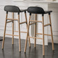 Faux Leather Counter Stool Modern Style Low Back Barstool with Solid Wood Legs Clearhalo 'Bar Furniture' 'Bar Stools' 'bar_stools' 'furn' 'furn_bar_stools' 'Furniture' 'Kitchen & Dining Furniture' 7352821