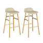Faux Leather Counter Stool Modern Style Low Back Barstool with Solid Wood Legs Light Gray 2 Piece Set Clearhalo 'Bar Furniture' 'Bar Stools' 'bar_stools' 'furn' 'furn_bar_stools' 'Furniture' 'Kitchen & Dining Furniture' 7352830