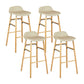 Faux Leather Counter Stool Modern Style Low Back Barstool with Solid Wood Legs Light Gray 4 Piece Set Clearhalo 'Bar Furniture' 'Bar Stools' 'bar_stools' 'furn' 'furn_bar_stools' 'Furniture' 'Kitchen & Dining Furniture' 7352832