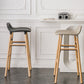 Faux Leather Counter Stool Modern Style Low Back Barstool with Solid Wood Legs Clearhalo 'Bar Furniture' 'Bar Stools' 'bar_stools' 'furn' 'furn_bar_stools' 'Furniture' 'Kitchen & Dining Furniture' 7352836