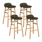Faux Leather Counter Stool Modern Style Low Back Barstool with Solid Wood Legs Grey 4 Piece Set Clearhalo 'Bar Furniture' 'Bar Stools' 'bar_stools' 'furn' 'furn_bar_stools' 'Furniture' 'Kitchen & Dining Furniture' 7352839