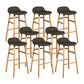 Faux Leather Counter Stool Modern Style Low Back Barstool with Solid Wood Legs Grey 8 Piece Set Clearhalo 'Bar Furniture' 'Bar Stools' 'bar_stools' 'furn' 'furn_bar_stools' 'Furniture' 'Kitchen & Dining Furniture' 7352841