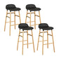 Faux Leather Counter Stool Modern Style Low Back Barstool with Solid Wood Legs Black 4 Piece Set Clearhalo 'Bar Furniture' 'Bar Stools' 'bar_stools' 'furn' 'furn_bar_stools' 'Furniture' 'Kitchen & Dining Furniture' 7352844