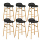 Faux Leather Counter Stool Modern Style Low Back Barstool with Solid Wood Legs Black 6 Piece Set Clearhalo 'Bar Furniture' 'Bar Stools' 'bar_stools' 'furn' 'furn_bar_stools' 'Furniture' 'Kitchen & Dining Furniture' 7352845