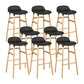 Faux Leather Counter Stool Modern Style Low Back Barstool with Solid Wood Legs Black 8 Piece Set Clearhalo 'Bar Furniture' 'Bar Stools' 'bar_stools' 'furn' 'furn_bar_stools' 'Furniture' 'Kitchen & Dining Furniture' 7352846
