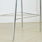 Modern Armless Backrest Counter Stool Iron Bar Stool with Wooden Seat and Pedal for Cafe