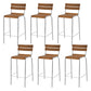 Modern Armless Backrest Counter Stool Iron Bar Stool with Wooden Seat and Pedal for Cafe