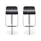 Faux Leather Indoor Counter Chair Contemporary Metal Legs Bar Stools Black 2 Piece Set Clearhalo 'Bar Furniture' 'Bar Stools' 'bar_stools' 'furn' 'furn_bar_stools' 'Furniture' 'Kitchen & Dining Furniture' 7352872