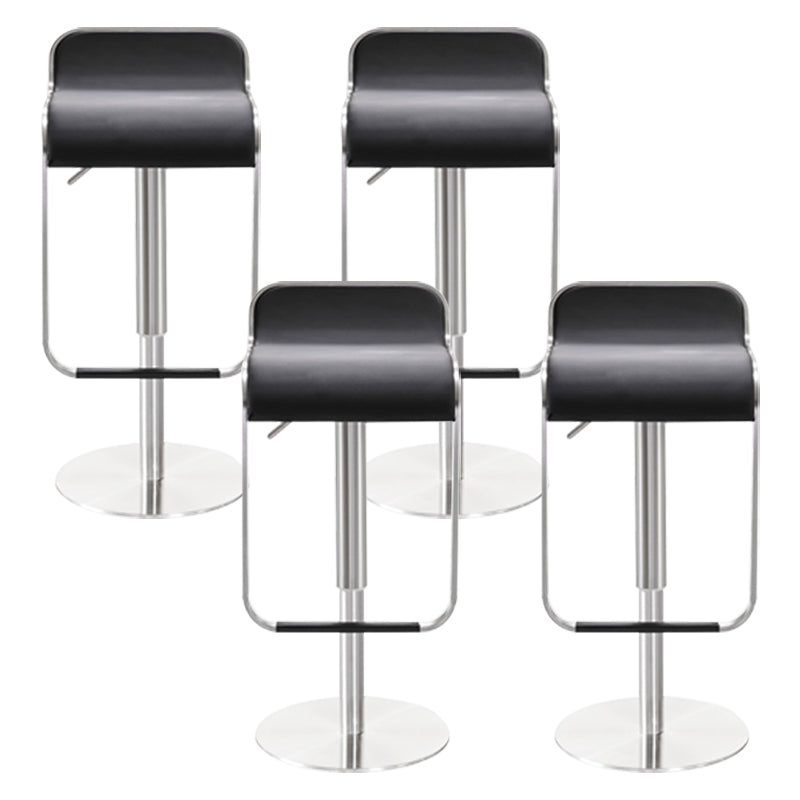 Faux Leather Indoor Counter Chair Contemporary Metal Legs Bar Stools Black 4 Piece Set Clearhalo 'Bar Furniture' 'Bar Stools' 'bar_stools' 'furn' 'furn_bar_stools' 'Furniture' 'Kitchen & Dining Furniture' 7352873