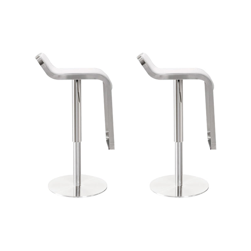 Faux Leather Indoor Counter Chair Contemporary Metal Legs Bar Stools White 2 Piece Set Clearhalo 'Bar Furniture' 'Bar Stools' 'bar_stools' 'furn' 'furn_bar_stools' 'Furniture' 'Kitchen & Dining Furniture' 7352881