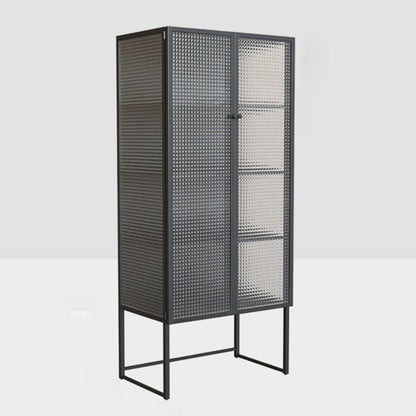 Puertas de vidrio de gabinete de curiosidad de metal contemporáneo Gabinete de buffet para comedor
