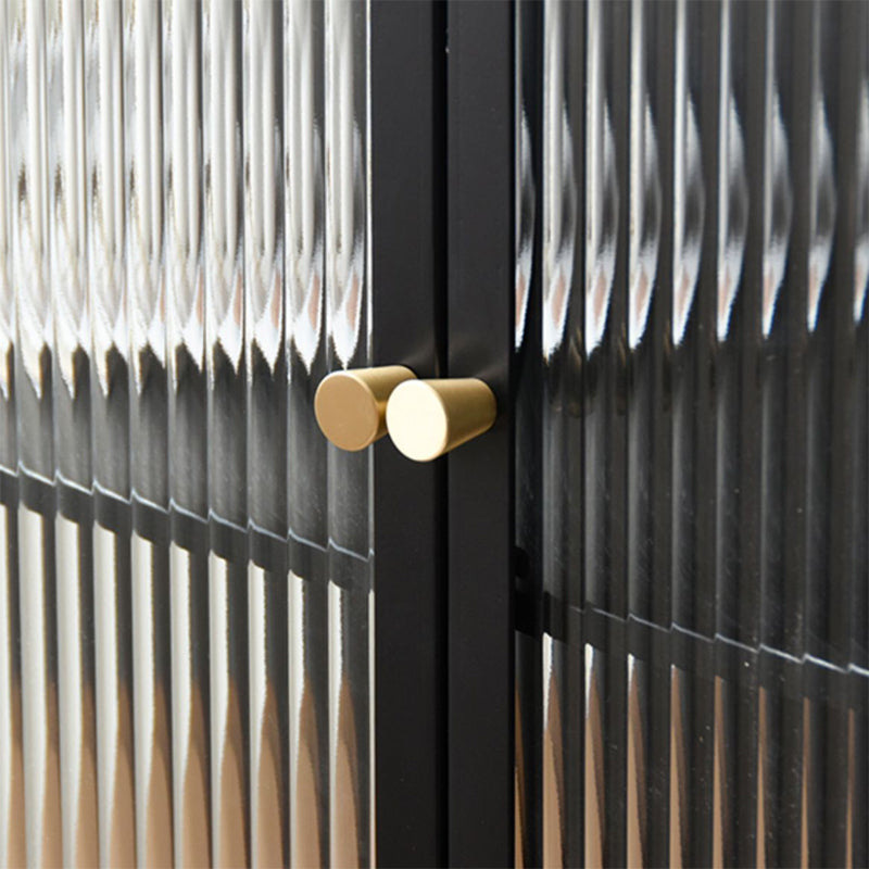Puertas de vidrio de gabinete de curiosidad de metal contemporáneo Gabinete de buffet para comedor