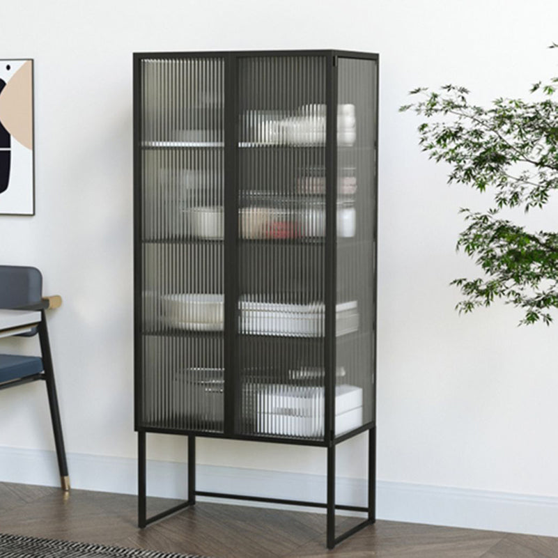 Armadio in metallo in metallo contemporaneo porte in vetro mobile a buffet per sala da pranzo