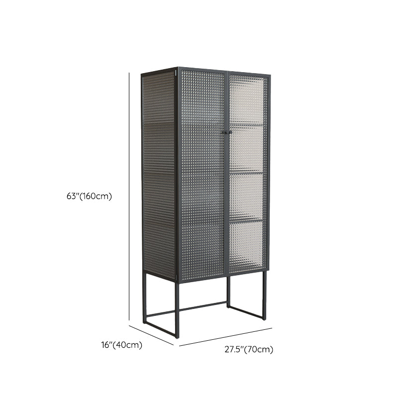 Eigentijdse metalen curiokast glazen deuren buffetkast voor eetkamer