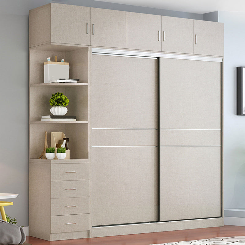 Modern Artificial Wood Wardrobe Freestanding Wardrobe with Sliding Doors for Living Room Clearhalo 'Armoires & Wardrobes' 'armoires_wardrobes' 'Bedroom Furniture' 'furn' 'furn_armoires_wardrobes' 'Furniture' 7353102