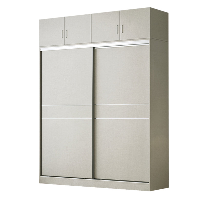 Modern Artificial Wood Wardrobe Freestanding Wardrobe with Sliding Doors for Living Room Armoire with Top Cabinet Clearhalo 'Armoires & Wardrobes' 'armoires_wardrobes' 'Bedroom Furniture' 'furn' 'furn_armoires_wardrobes' 'Furniture' 7353104