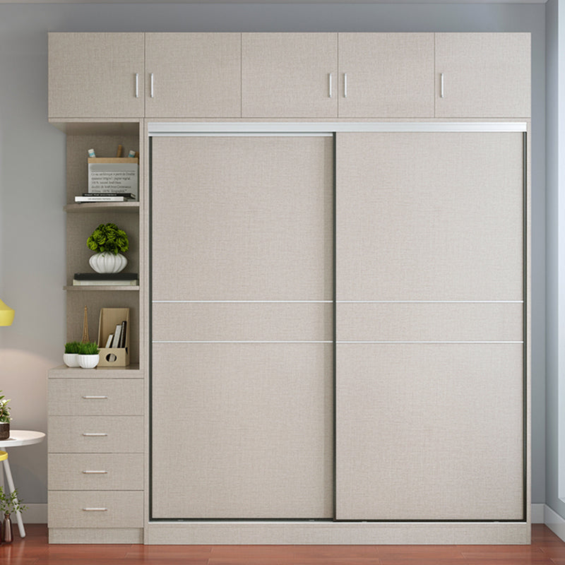 Modern Artificial Wood Wardrobe Freestanding Wardrobe with Sliding Doors for Living Room Clearhalo 'Armoires & Wardrobes' 'armoires_wardrobes' 'Bedroom Furniture' 'furn' 'furn_armoires_wardrobes' 'Furniture' 7353105
