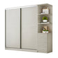 Modern Artificial Wood Wardrobe Freestanding Wardrobe with Sliding Doors for Living Room Armoire with Side Cabinet Clearhalo 'Armoires & Wardrobes' 'armoires_wardrobes' 'Bedroom Furniture' 'furn' 'furn_armoires_wardrobes' 'Furniture' 7353106