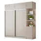 Modern Artificial Wood Wardrobe Freestanding Wardrobe with Sliding Doors for Living Room Armoire & Side Cabinet & Top Cabinet Clearhalo 'Armoires & Wardrobes' 'armoires_wardrobes' 'Bedroom Furniture' 'furn' 'furn_armoires_wardrobes' 'Furniture' 7353108