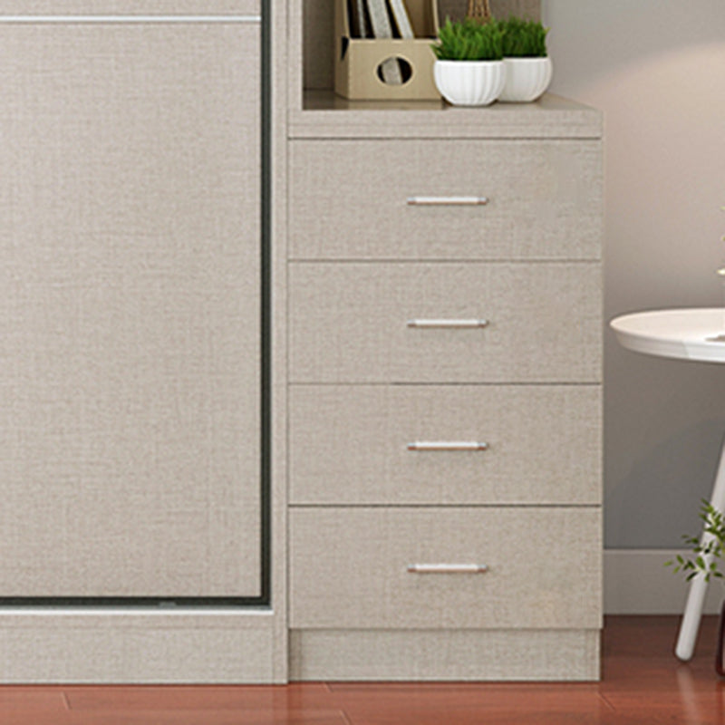 Modern Artificial Wood Wardrobe Freestanding Wardrobe with Sliding Doors for Living Room Clearhalo 'Armoires & Wardrobes' 'armoires_wardrobes' 'Bedroom Furniture' 'furn' 'furn_armoires_wardrobes' 'Furniture' 7353112