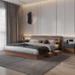 Contemporary Standard Bed Wood Lift Up Storage Panel Bed with Headboard