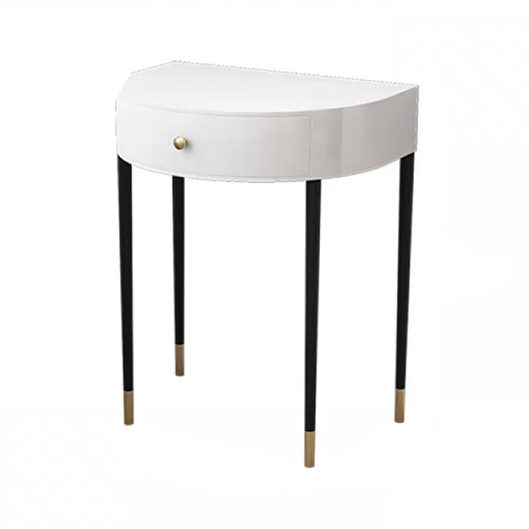Modern Semicircle Slate Top Table Makeup Vanity with Drawers Makeup Vanity White Unavailable Clearhalo 'Bedroom Furniture' 'furn' 'furn_makeup_vanities' 'Furniture' 'Makeup Vanities' 'makeup_vanities' 7353651