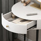 Modern Semicircle Slate Top Table Makeup Vanity with Drawers Clearhalo 'Bedroom Furniture' 'furn' 'furn_makeup_vanities' 'Furniture' 'Makeup Vanities' 'makeup_vanities' 7353663